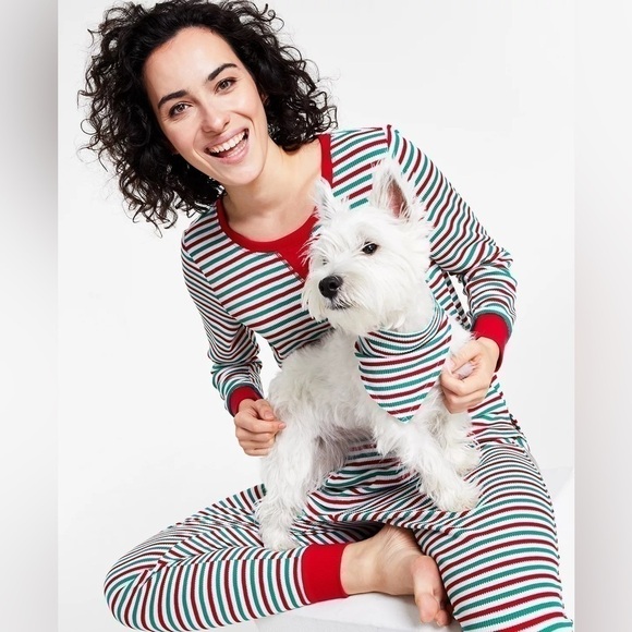 Family Pajamas Matching Women's Thermal Waffle Holiday Stripe Pajama Set XS - Picture 4 of 11